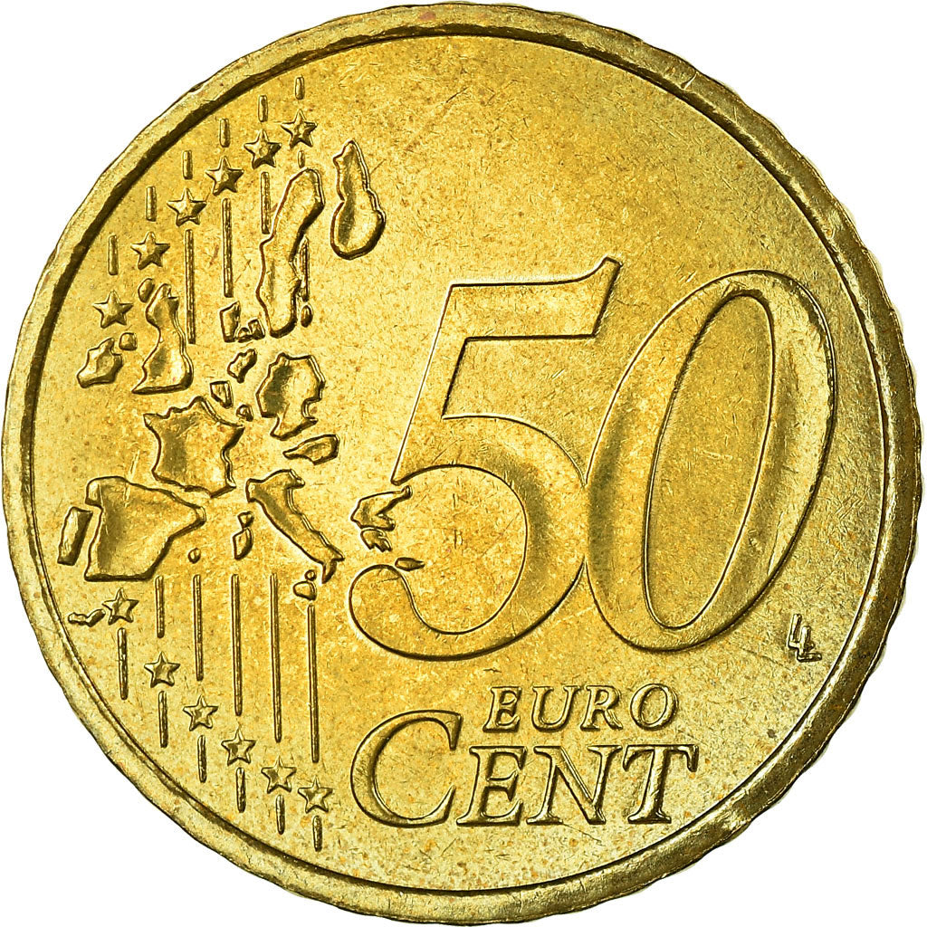 Francia, 50 Euro Cent, 2001, BB+, Ottone, Gadoury:6., KM:1287