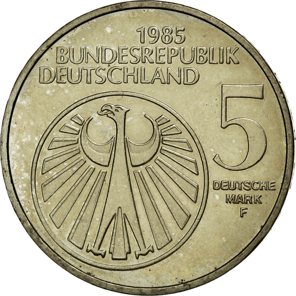 Coin, GERMANY - FEDERAL REPUBLIC, 5 Mark, 1985, Stuttgart, Germany, AU(55-58)