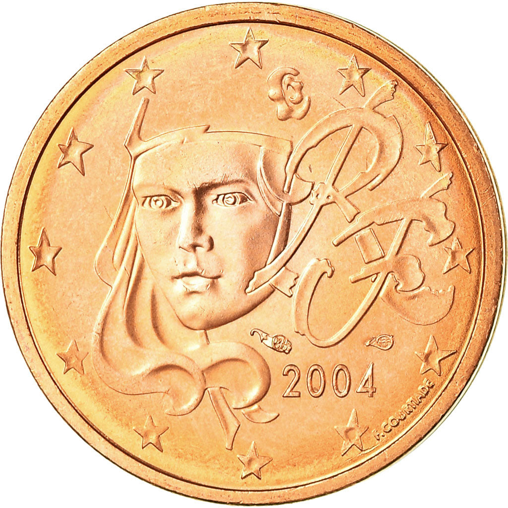 Francja, 2 Euro Cent, 2004, Paris, MS(63), Miedź platerowana stalą, Gadoury:2