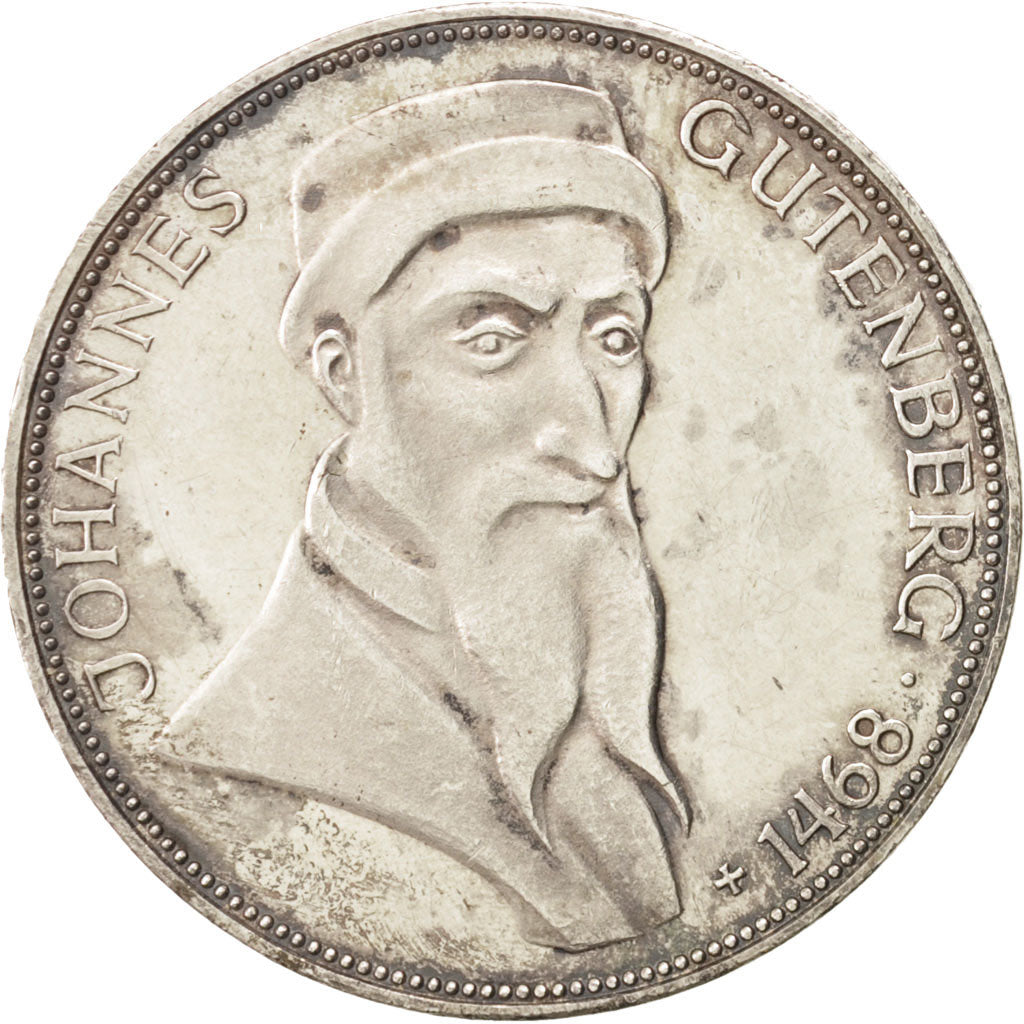 GERMANY - FEDERAL REPUBLIC, 5 Mark, 1969, Stuttgart, Germany, AU(55-58), Silv...