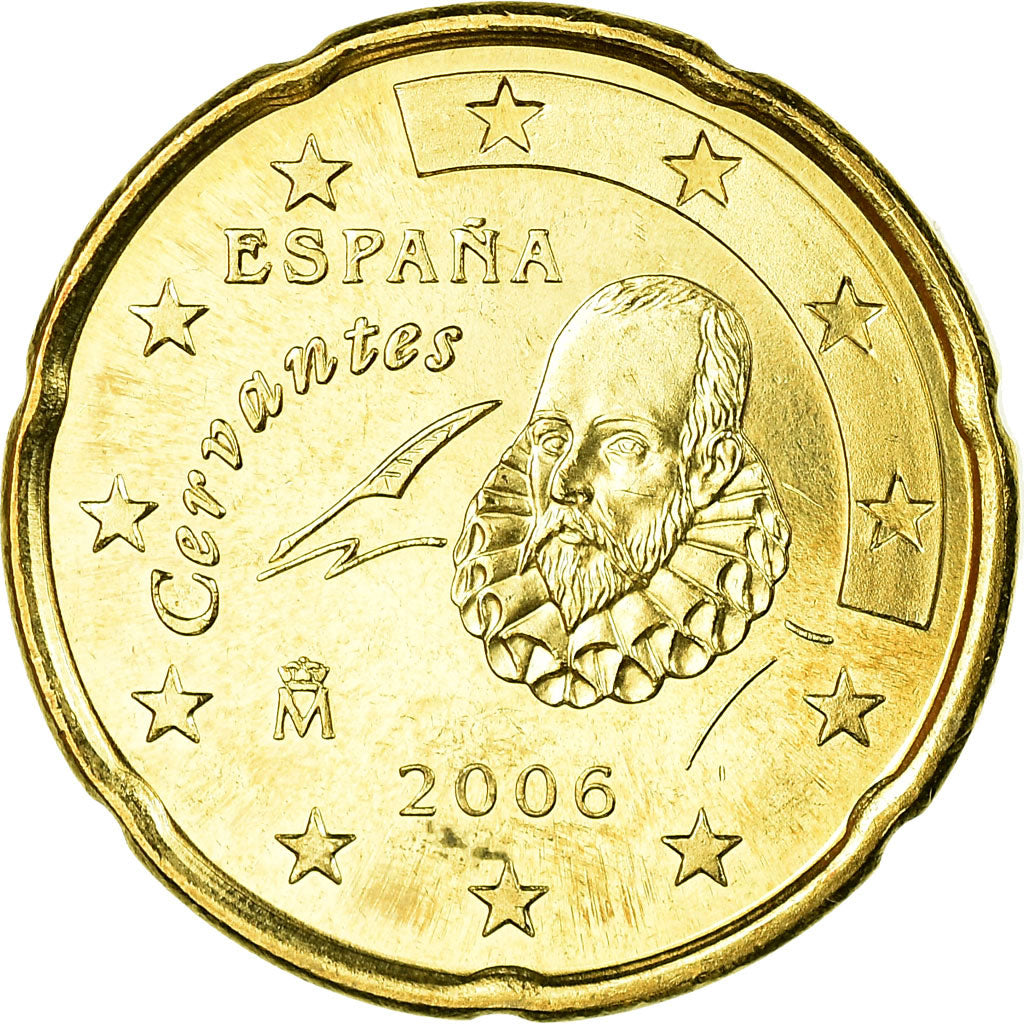 Espagne, 20 Euro Cent, 2006, SUP, Laiton, KM:1044