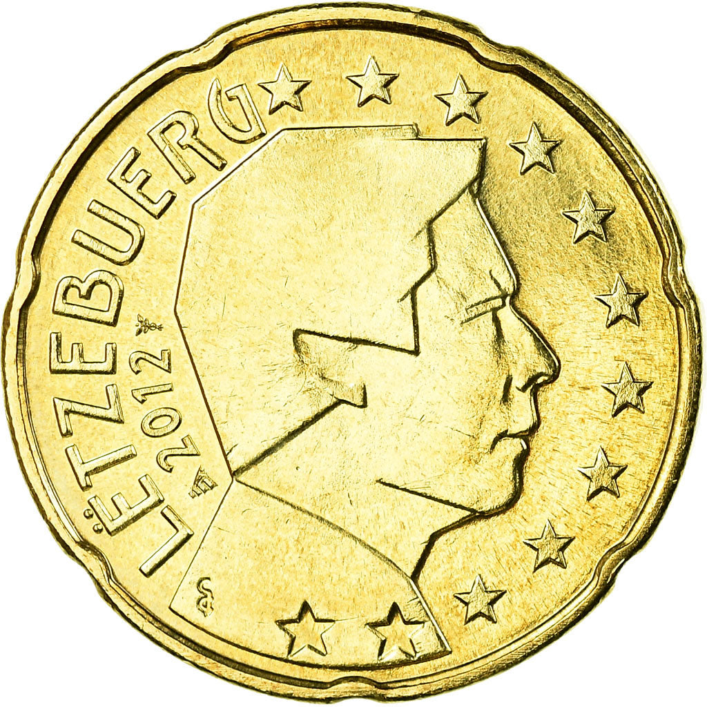 Luxembourg, 20 Euro Cent, 2012, SPL, Laiton, KM:90