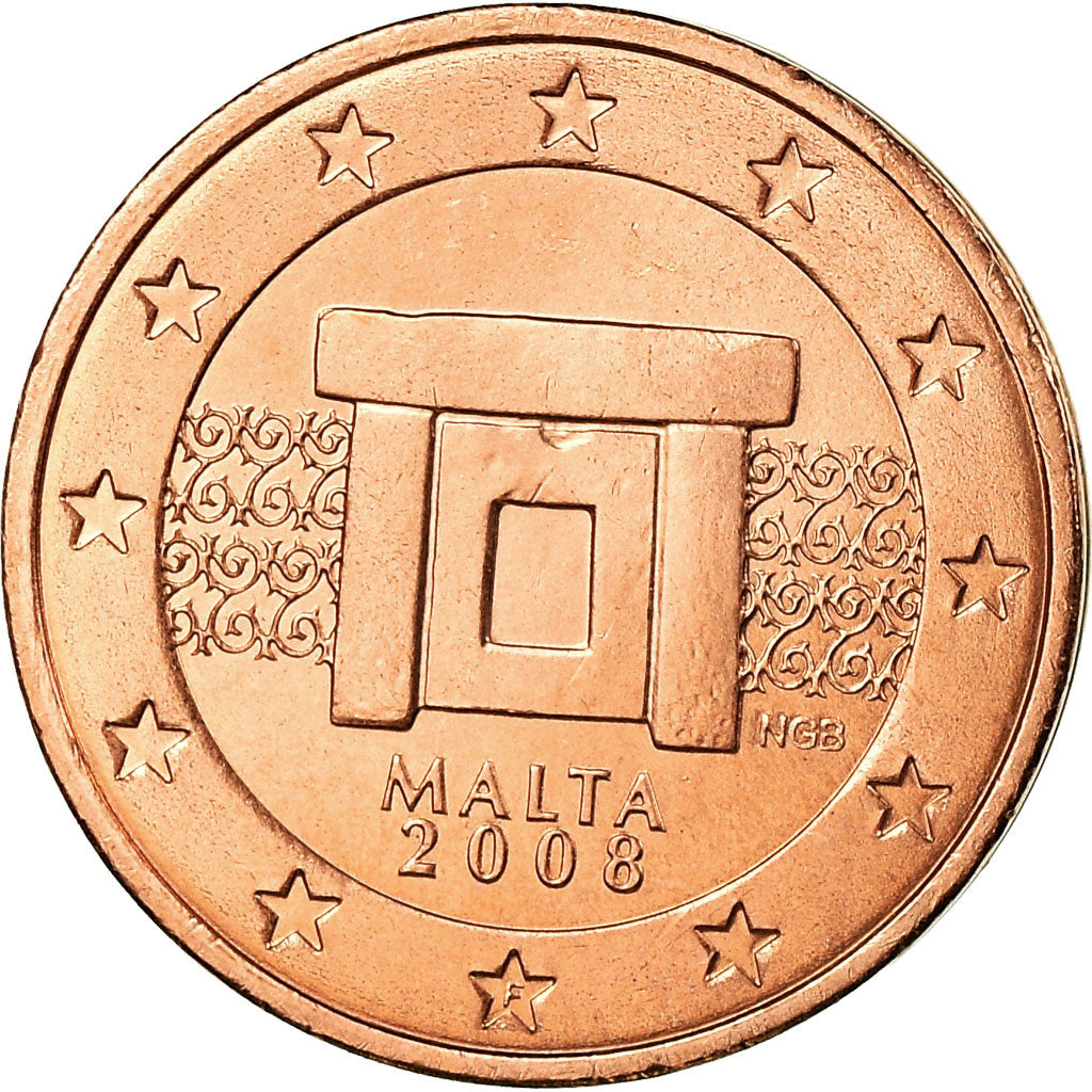 Malta, 2 Euro Cent, 2008, Paris, AU(55-58), Miedź platerowana stalą, KM:126