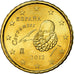 Espanha, 10 Euro Cent, 2012, AU(55-58), Latão, KM:1147