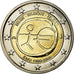 Bélgica, 2 Euro, 10th Anniversary of EMU, 2009, AU(55-58), Bimetálico, KM:282