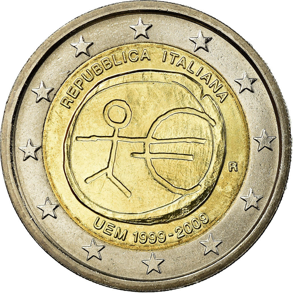 Italien, 2 Euro, European Monetrary Union, 10th Anniversary, 2009, SS+