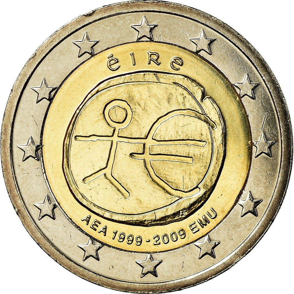 IRELAND REPUBLIC, 2 Euro, EMU, 10th Anniversary, 2009, AU(55-58), Bi-Metallic