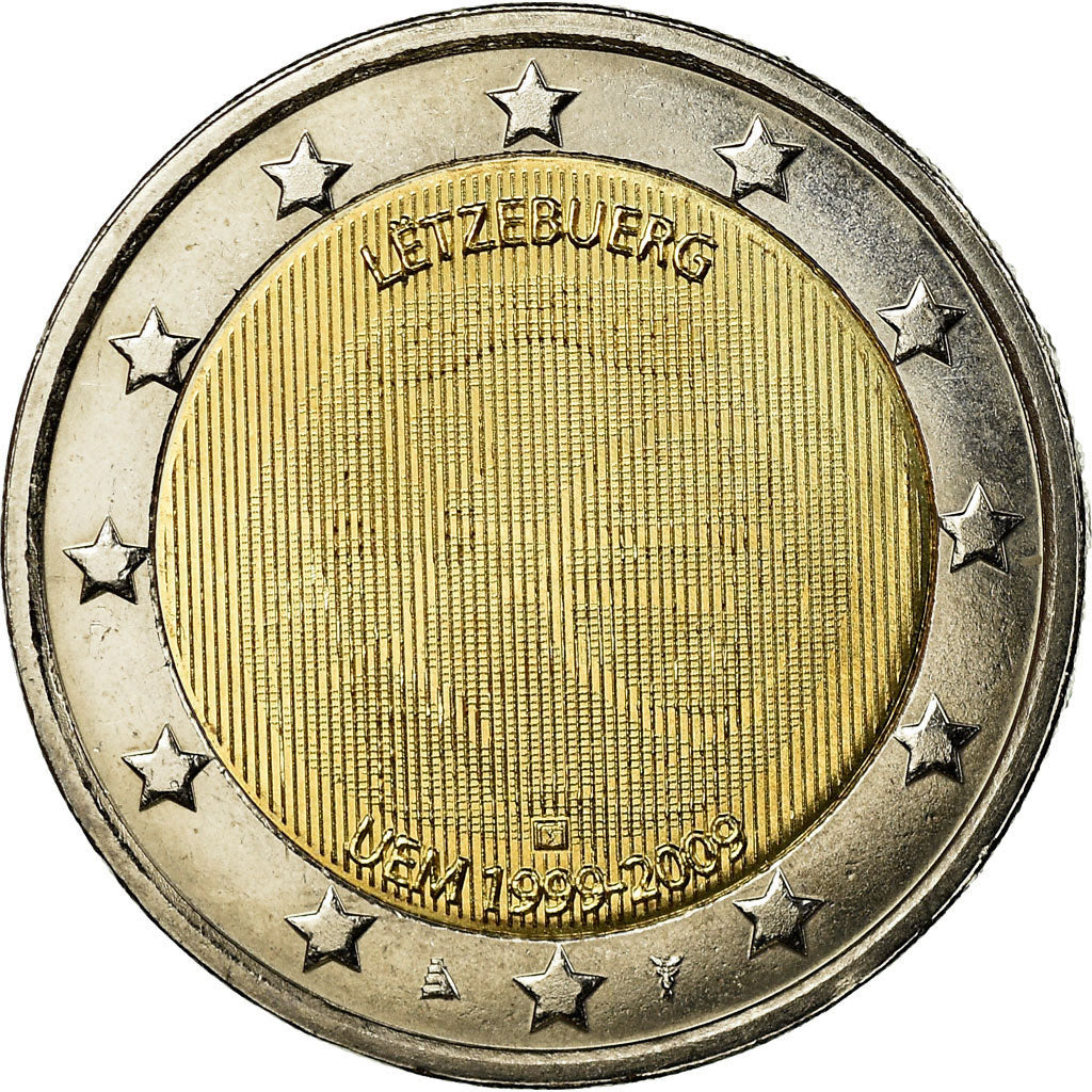 Luxembourg, 2 Euro, european monetary union 10 th anniversary, 2009, MS(63)