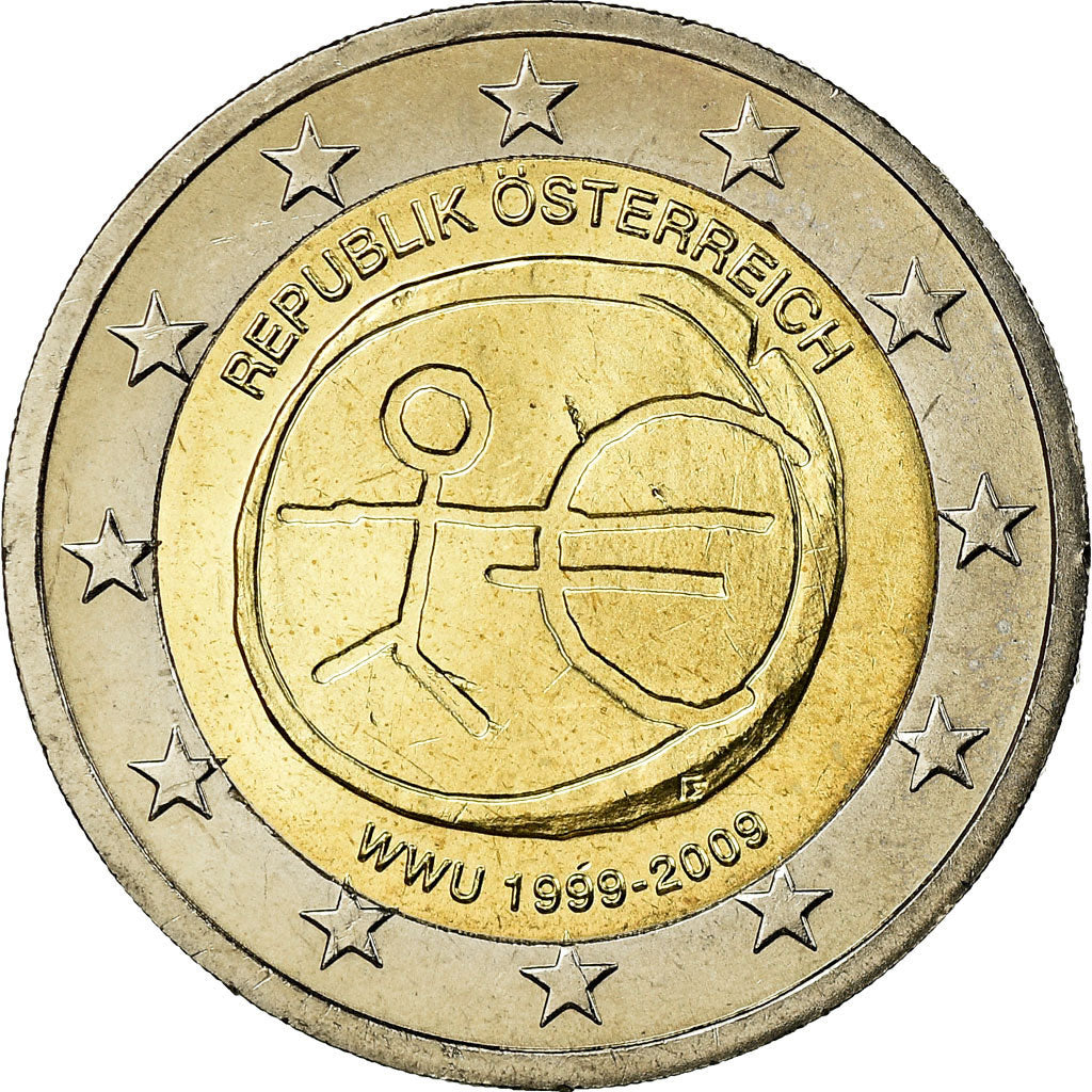 Austria, 2 Euro, 10th Anniversary - European Monetary Union, 2009, SPL-