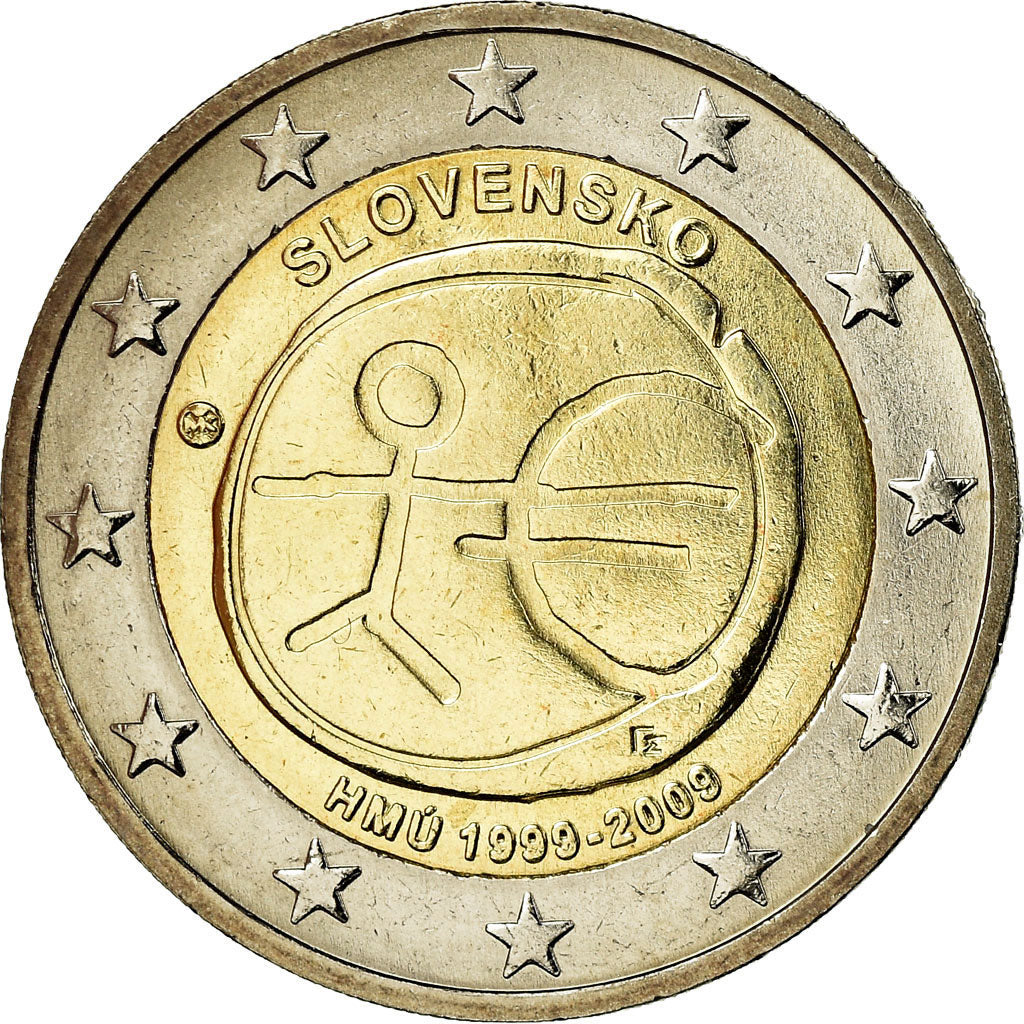 Slovakia, 2 Euro, EMU 10th Anniversary, 2009, MS(63), Bi-Metallic, KM:103