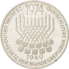 GERMANY - FEDERAL REPUBLIC, 5 Mark, 1974, Stuttgart, Germany, MS(60-62), Silv...