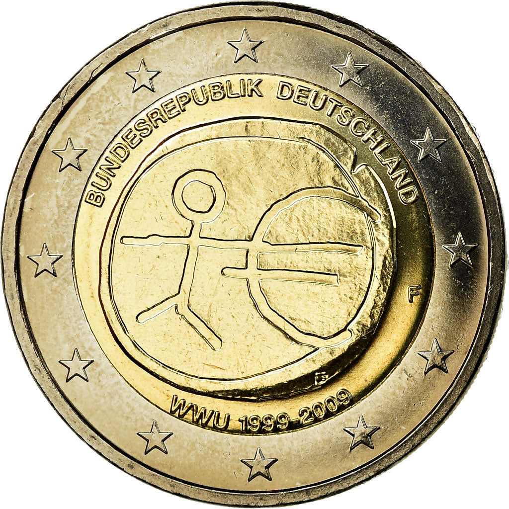 ALEMANHA - REPÚBLICA FEDERAL, 2 Euro, EMU, 10th Anniversary, 2009, MS(63)