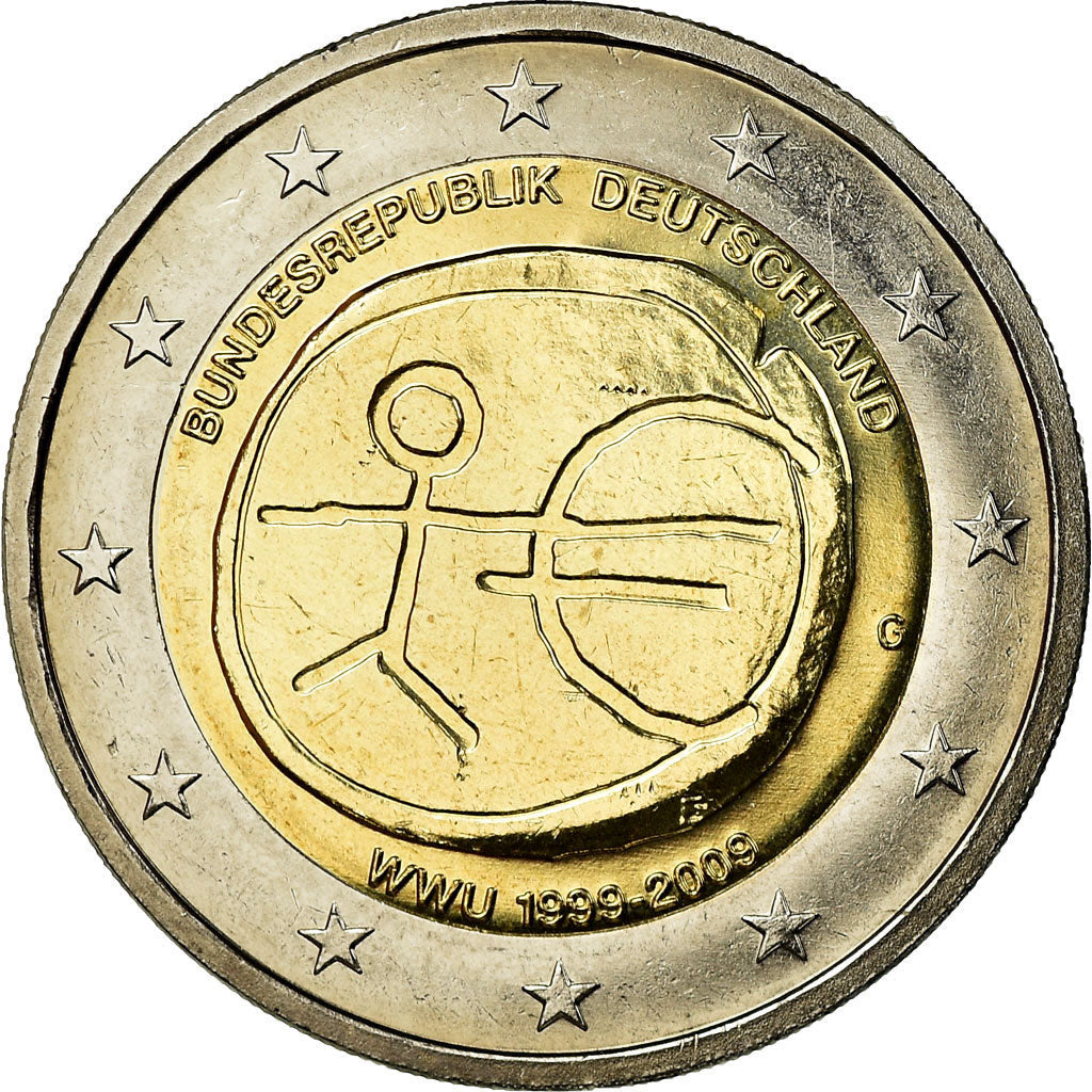 GERMANIA - REPUBBLICA FEDERALE, 2 Euro, EMU, 10th Anniversary, 2009, SPL