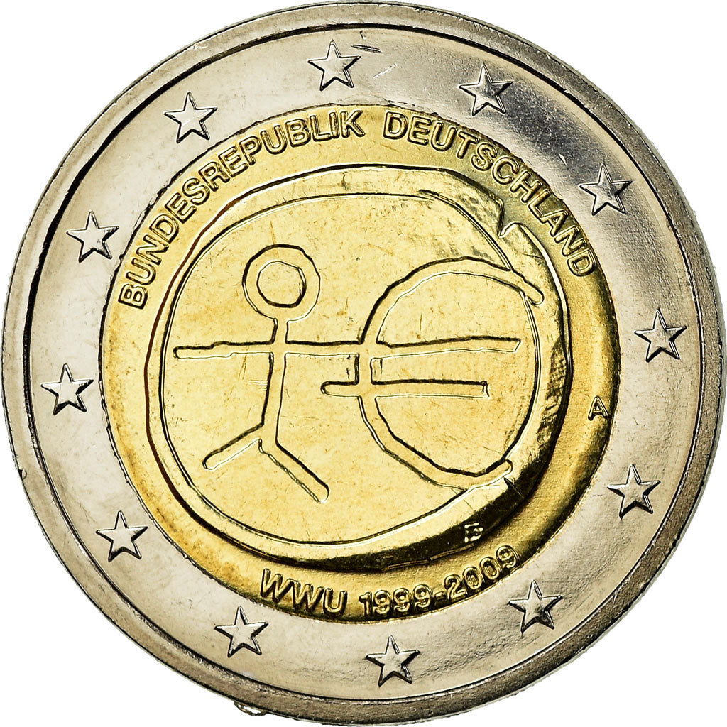 Bundesrepublik Deutschland, 2 Euro, EMU, 10th Anniversary, 2009, UNZ