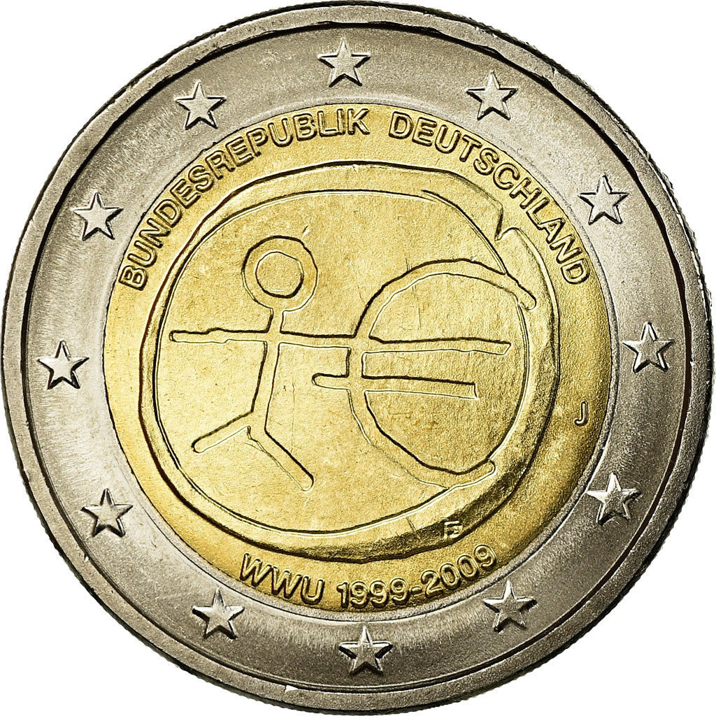 GERMANIA - REPUBBLICA FEDERALE, 2 Euro, EMU, 10th Anniversary, 2009, BB