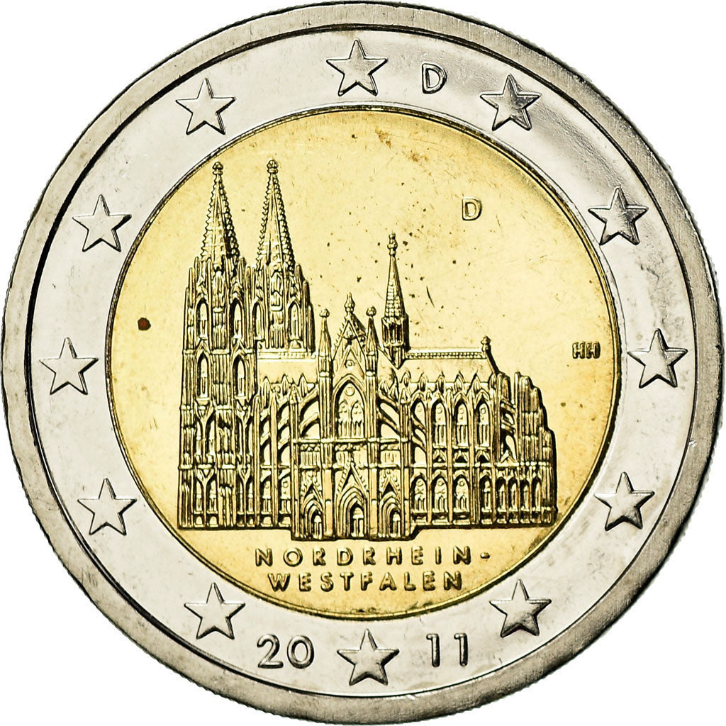 GERMANIA - REPUBBLICA FEDERALE, 2 Euro, 2011, golden, SPL-, Bi-metallico, KM:293