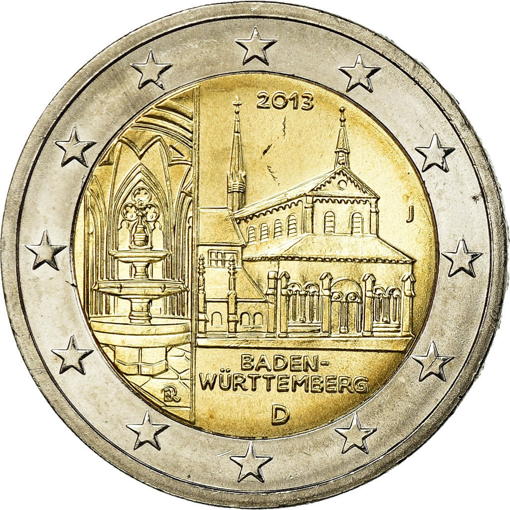 ALEMANHA - REPÚBLICA FEDERAL, 2 Euro, 2013, AU(55-58), Bimetálico, KM:314