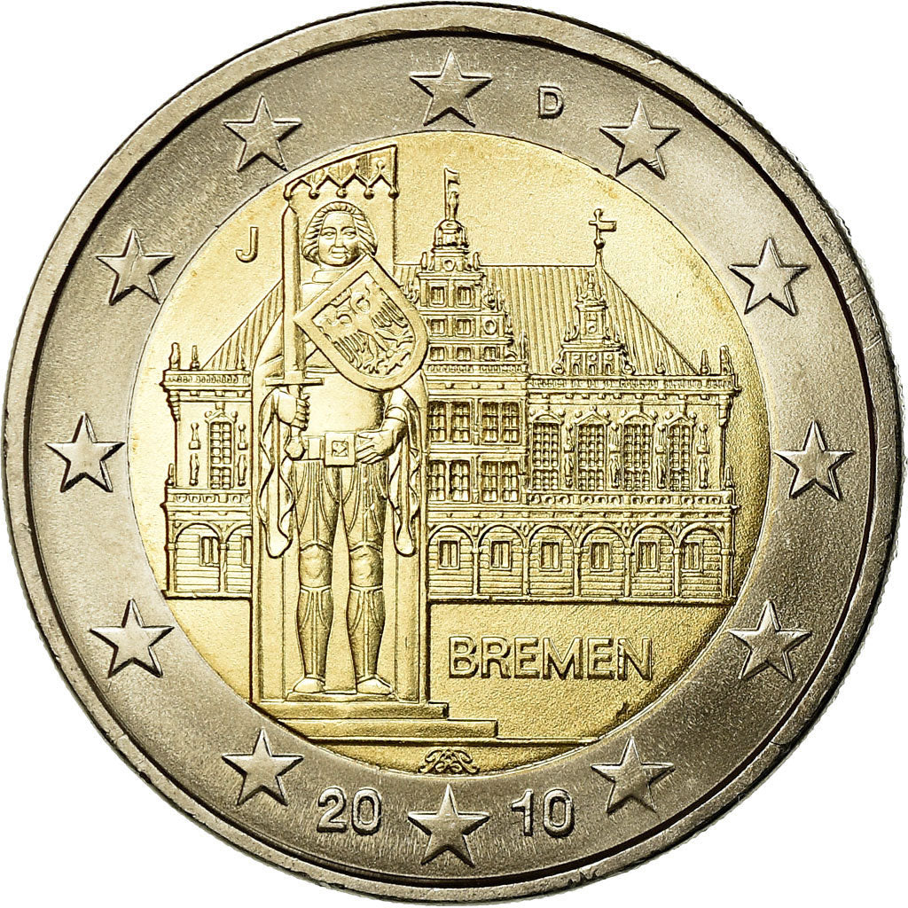 GERMANIA - REPUBBLICA FEDERALE, 2 Euro, Bremen, 2010, SPL-, Bi-metallico, KM:285