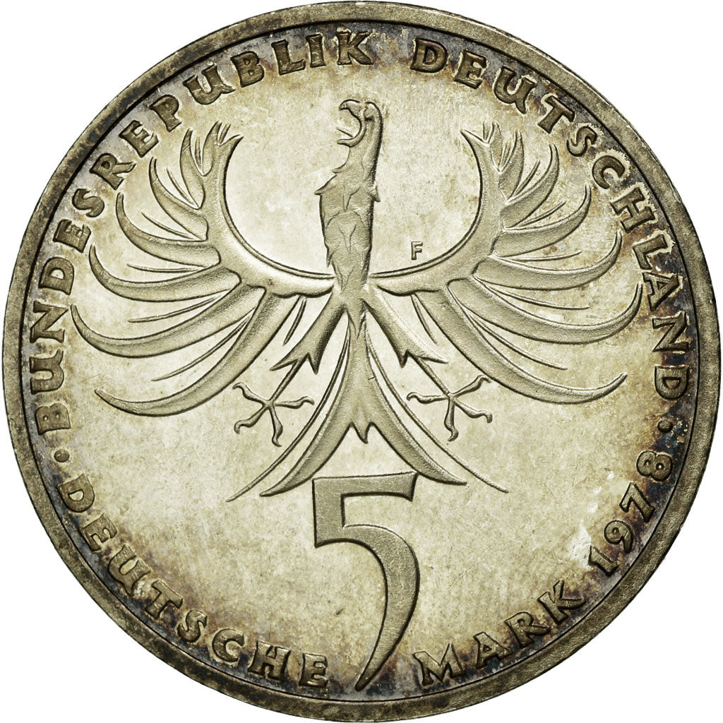 Coin, GERMANY - FEDERAL REPUBLIC, 5 Mark, 1978, Stuttgart, Germany, AU(55-58)