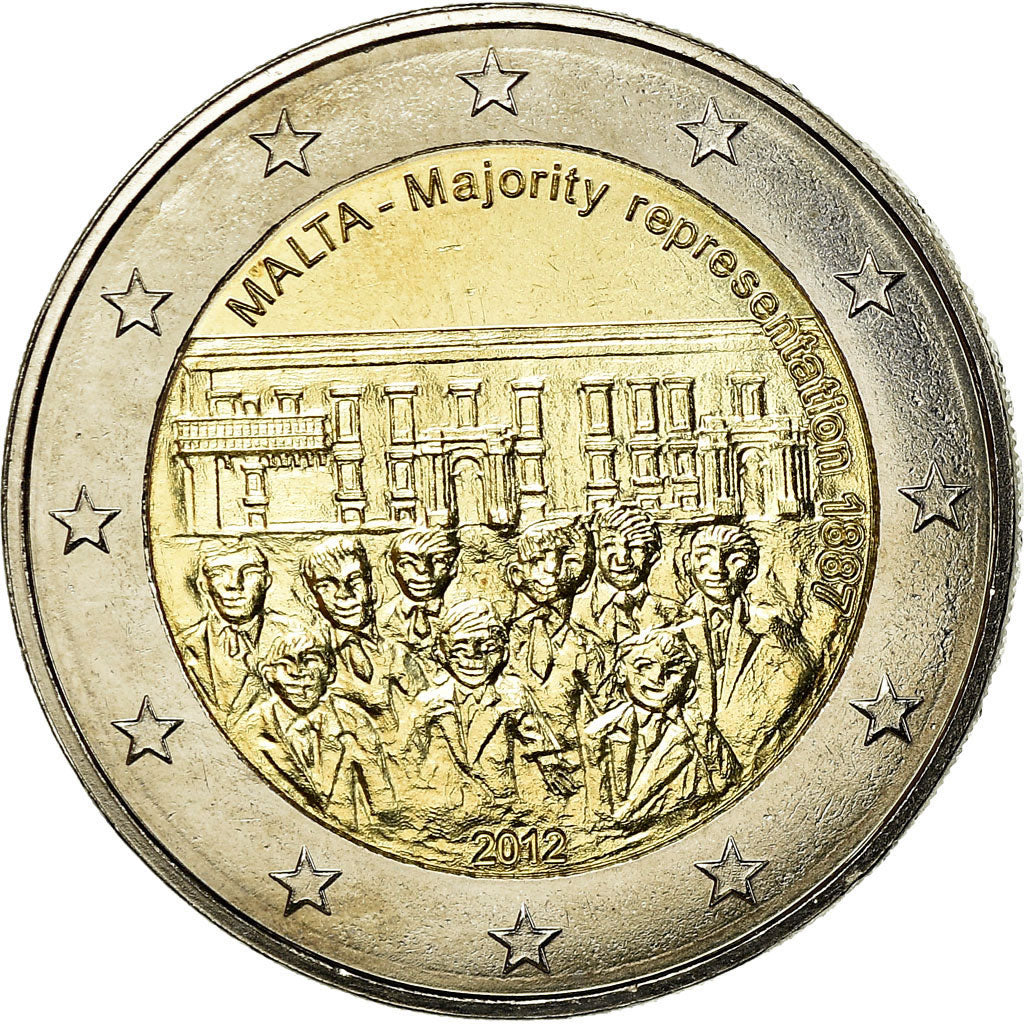 Malta, 2 Euro, Majority representation, 2012, AU(55-58), Bi-Metallic, KM:145