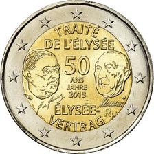 France, 2 Euro, 50 Ans du Traité de l'Elysée, De Gaulle-Adenauer, 2013, SUP