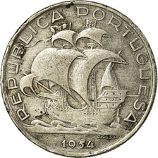 Moeda, Portugal, 10 Escudos, 1954, VF(30-35), Prata, KM:586