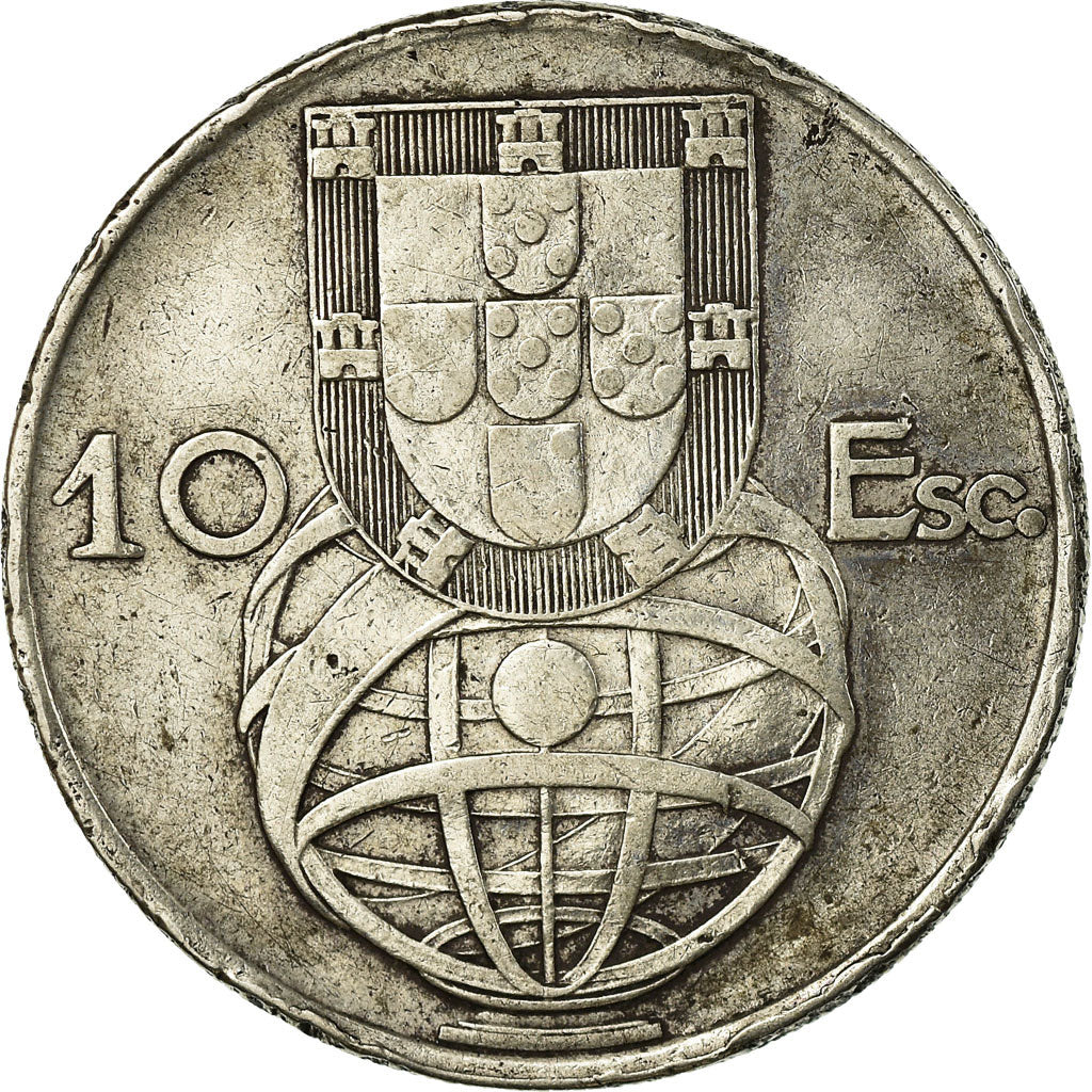 Moeda, Portugal, 10 Escudos, 1954, VF(30-35), Prata, KM:586