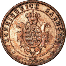 Moeda, Estados Alemães, SAXONY-ALBERTINE, Johann, 5 Pfennig, 1862, Dresde