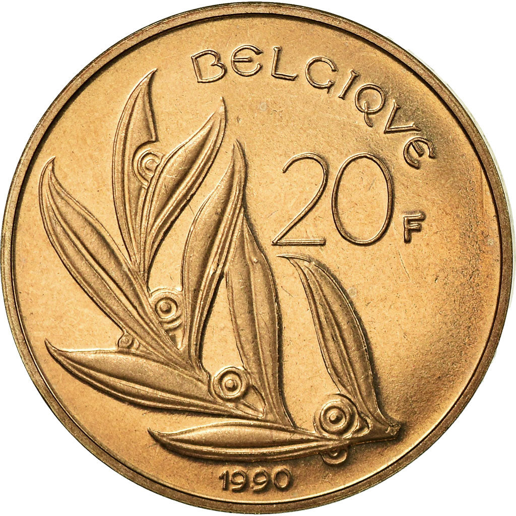Moneta, Belgio, 20 Francs, 20 Frank, 1990, FDC, Nichel-bronzo, KM:159