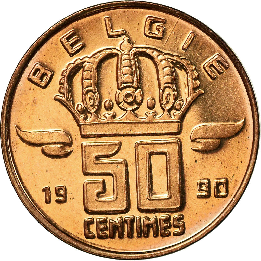 Münze, Belgien, Baudouin I, 50 Centimes, 1990, STGL, Bronze, KM:149.1