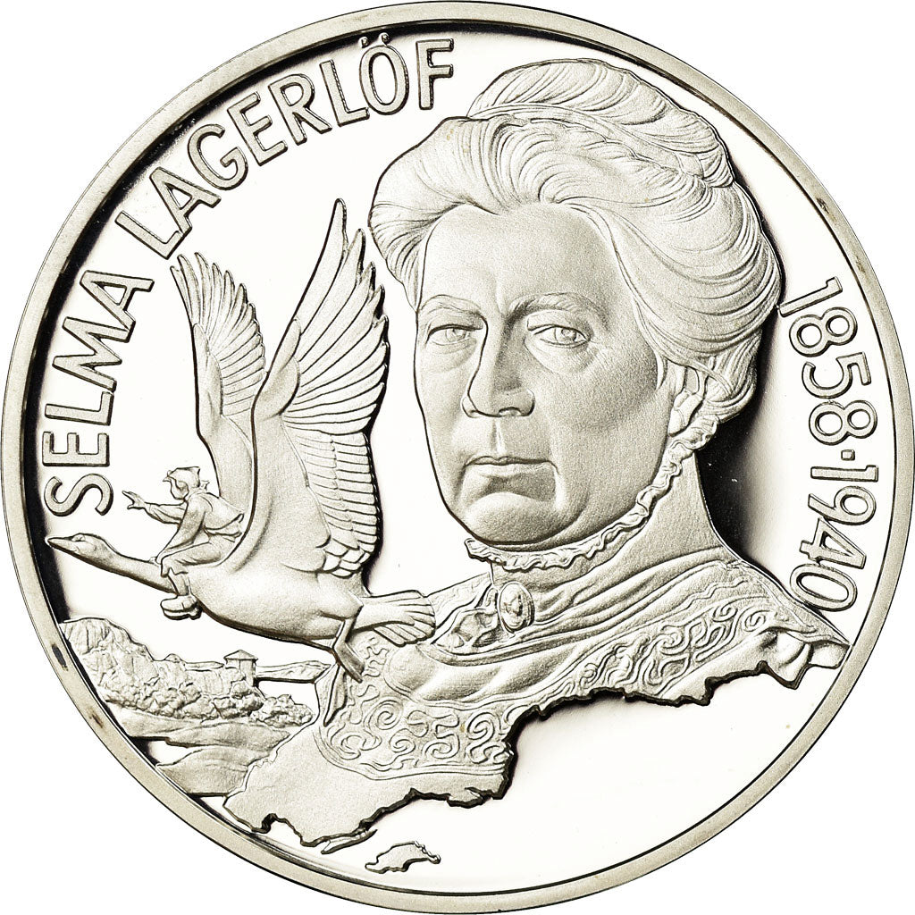 Coin, Sweden, Selma Lagerlof, 20 Euro, 1996, Proof, MS(65-70), Silver