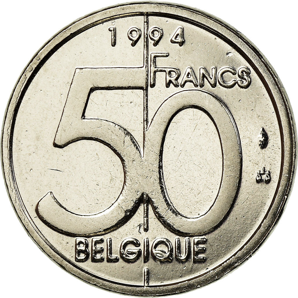 Moneta, Belgio, Albert II, 50 Francs, 50 Frank, 1994, Brussels, FDC, Nichel