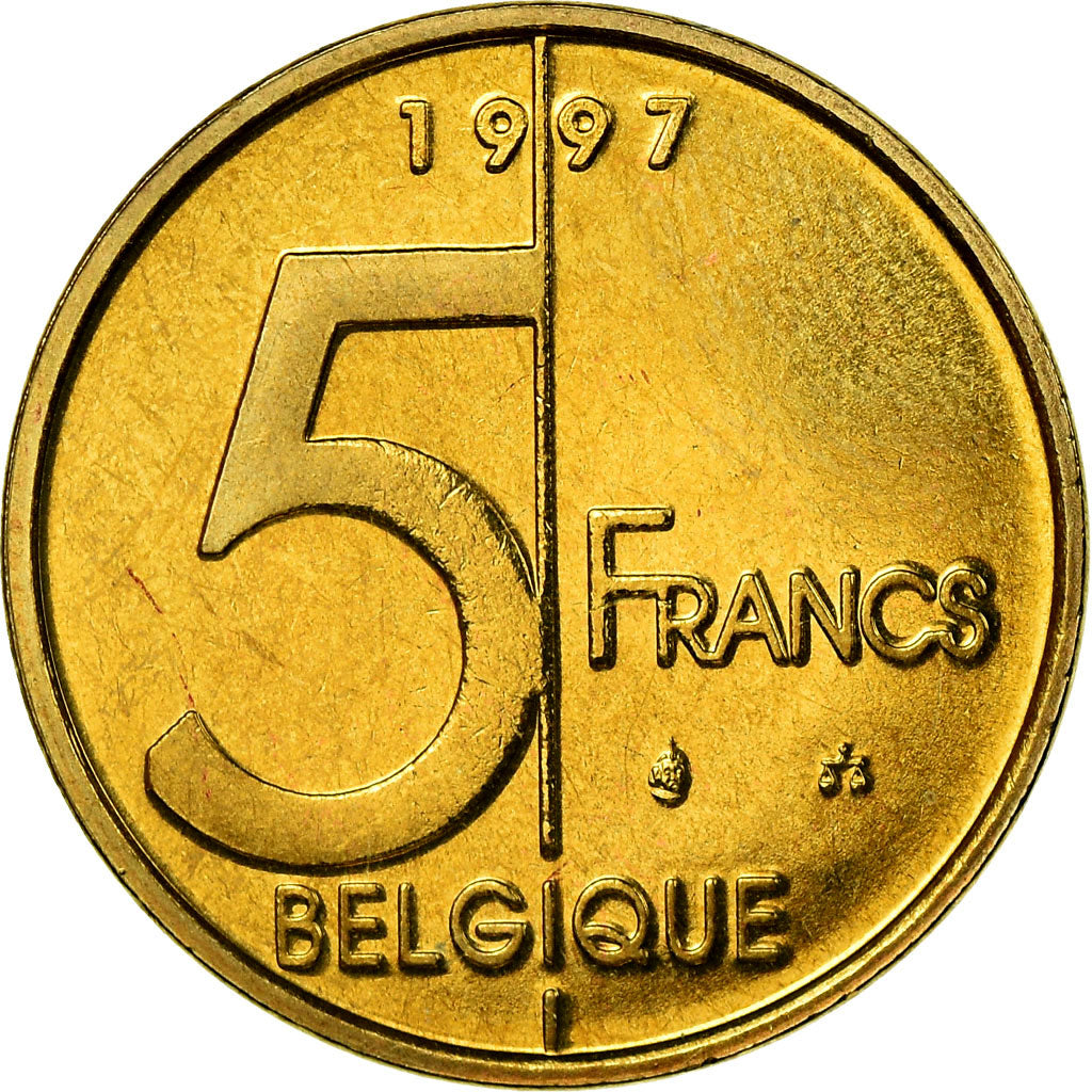 Münze, Belgien, Albert II, 5 Francs, 5 Frank, 1997, Brussels, UNZ