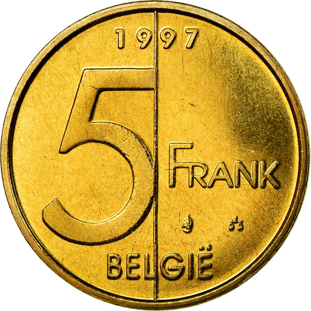 Moneta, Belgio, Albert II, 5 Francs, 5 Frank, 1997, Brussels, SPL-