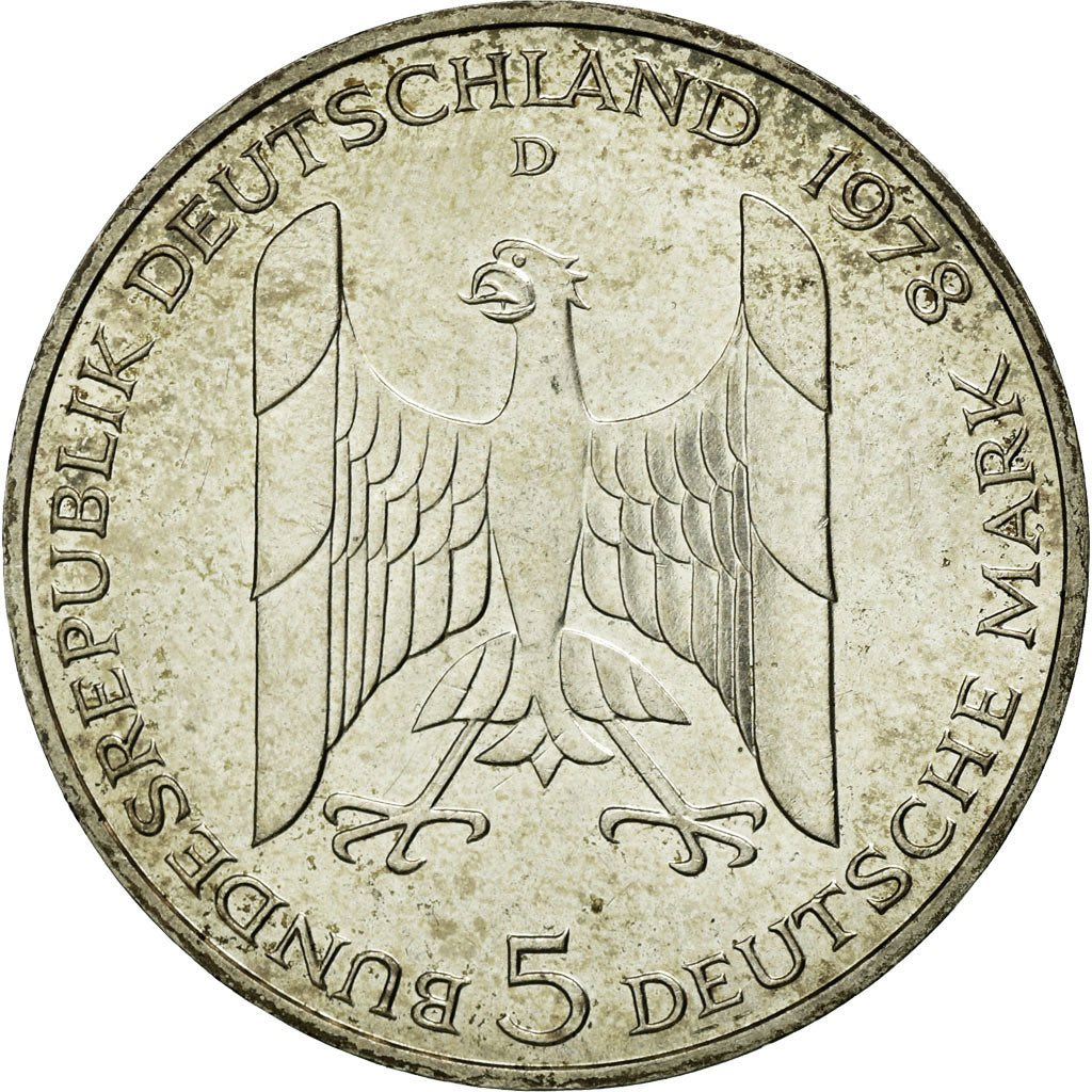 Coin, GERMANY - FEDERAL REPUBLIC, 5 Mark, 1978, Munich, Germany, AU(55-58)