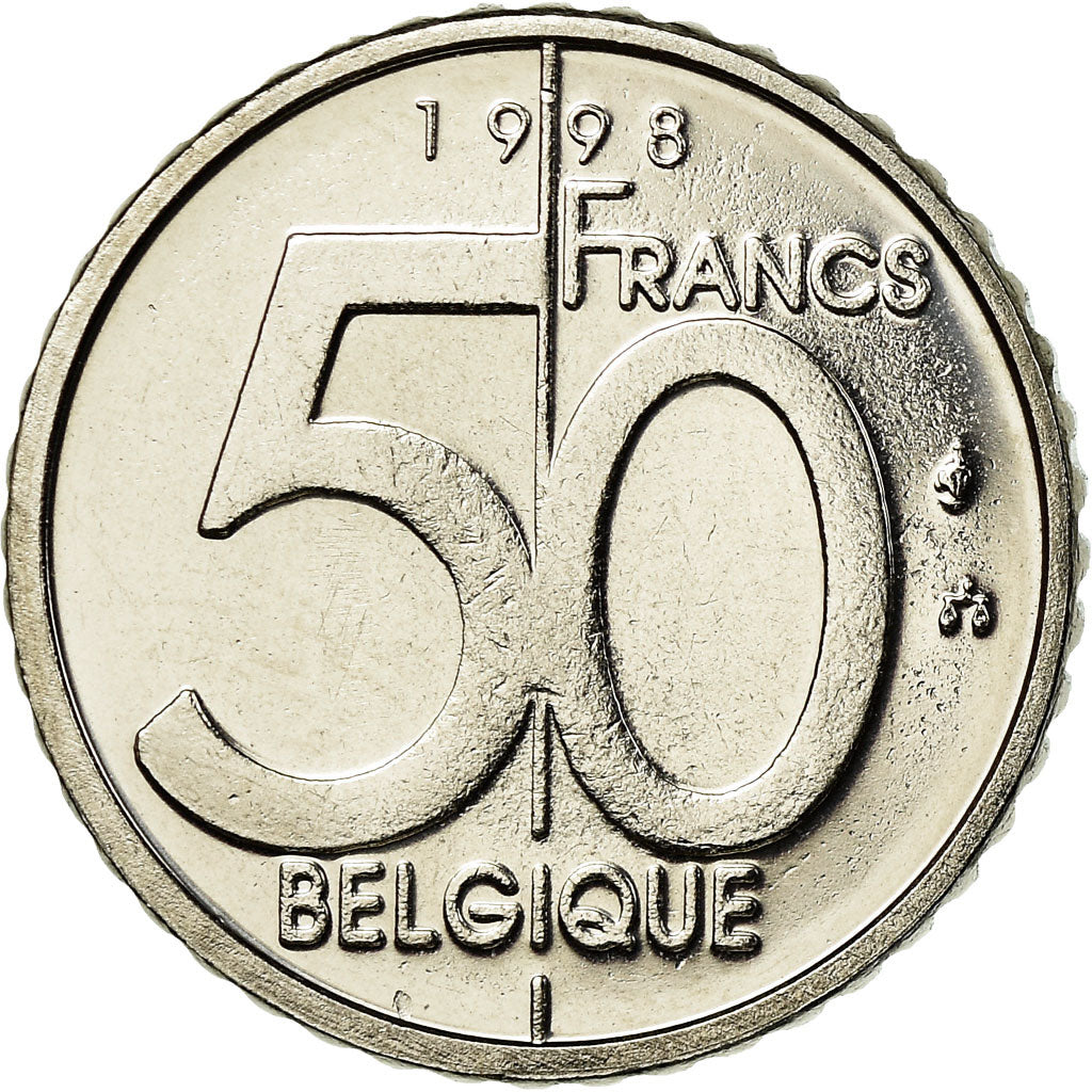 Moeda, Bélgica, Albert II, 50 Francs, 50 Frank, 1998, Brussels, AU(55-58)