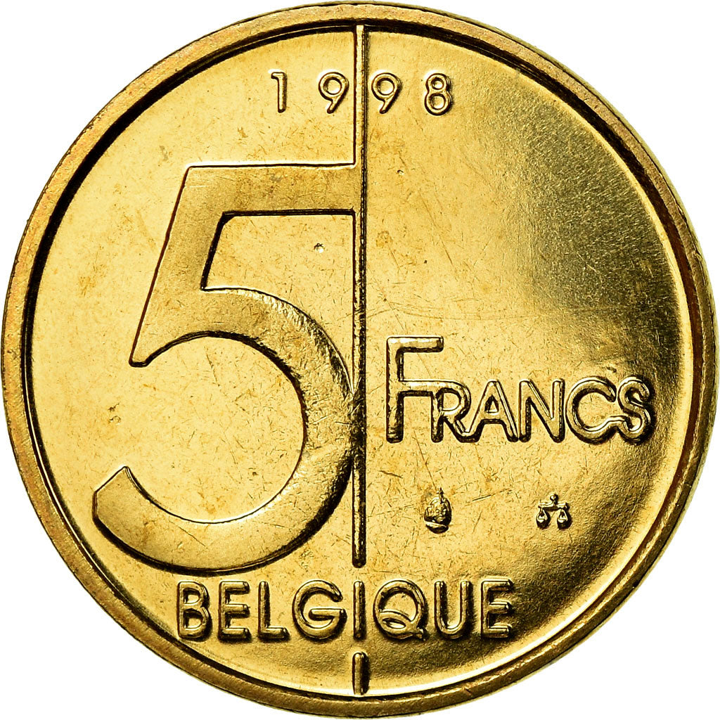 Moneta, Belgio, Albert II, 5 Francs, 5 Frank, 1998, Brussels, SPL-