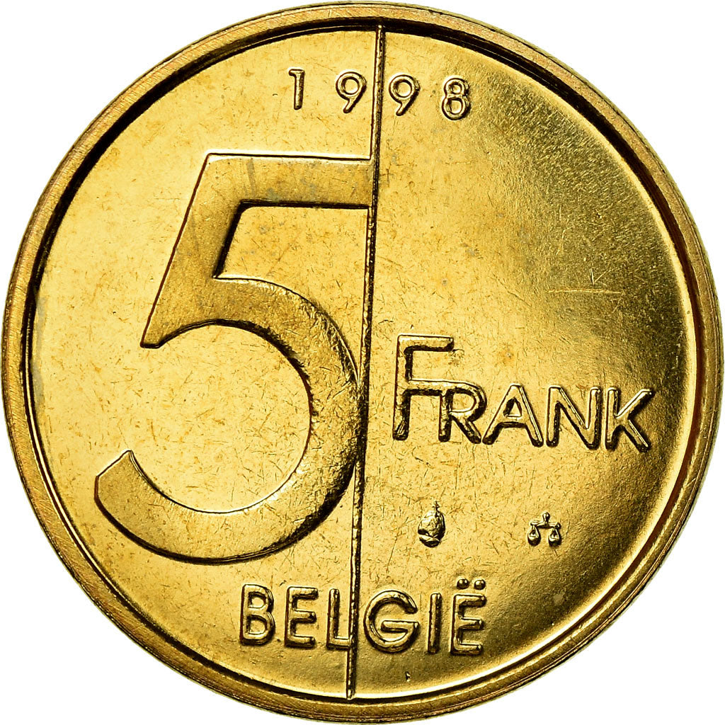 Moneta, Belgio, Albert II, 5 Francs, 5 Frank, 1998, Brussels, SPL-
