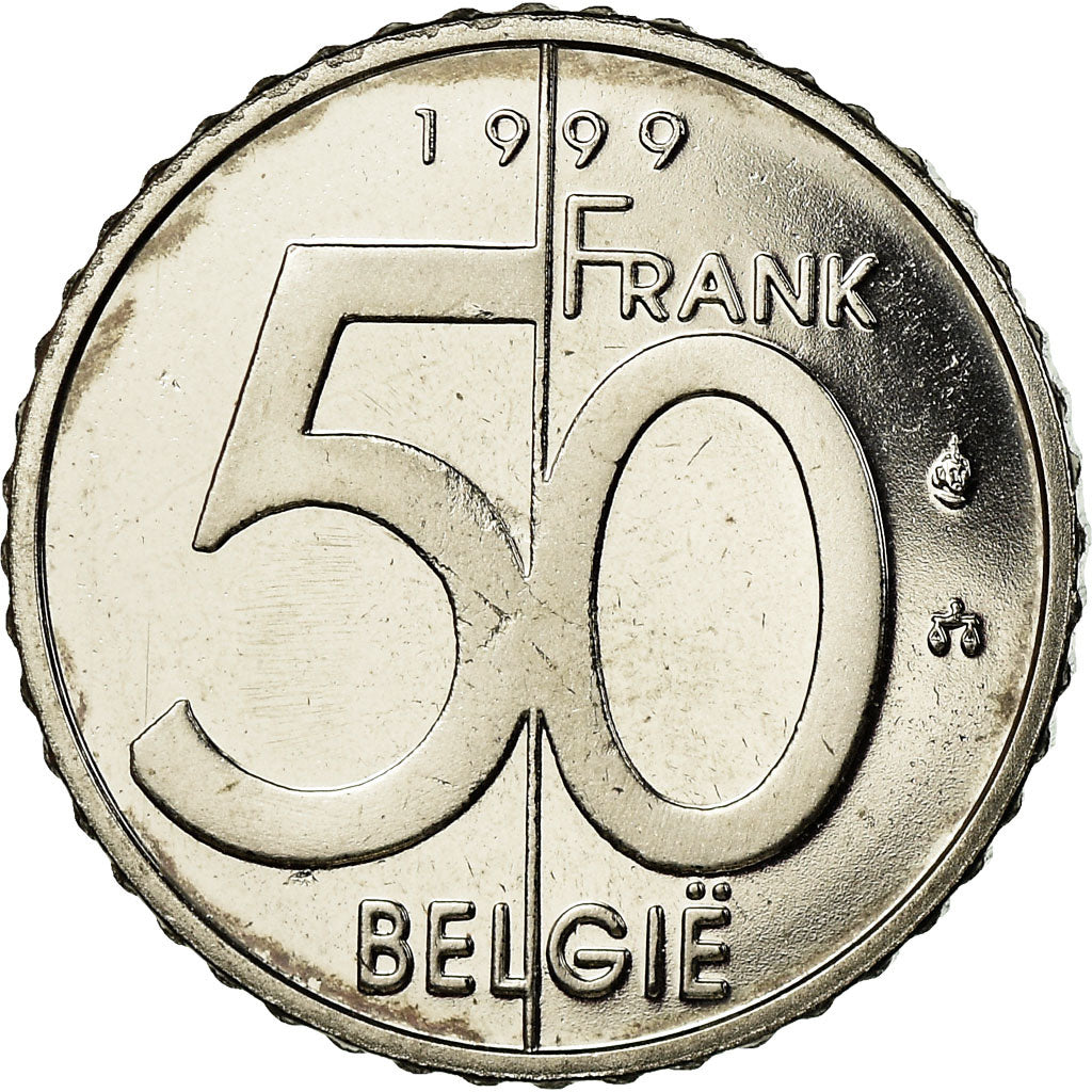 Munten, België, Albert II, 50 Francs, 50 Frank, 1999, Brussels, PR, Nickel