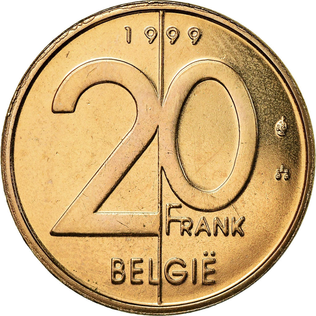 Moneta, Belgio, Albert II, 20 Francs, 20 Frank, 1999, Brussels, SPL-