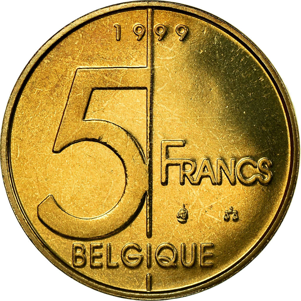 Moneta, Belgio, Albert II, 5 Francs, 5 Frank, 1999, Brussels, SPL
