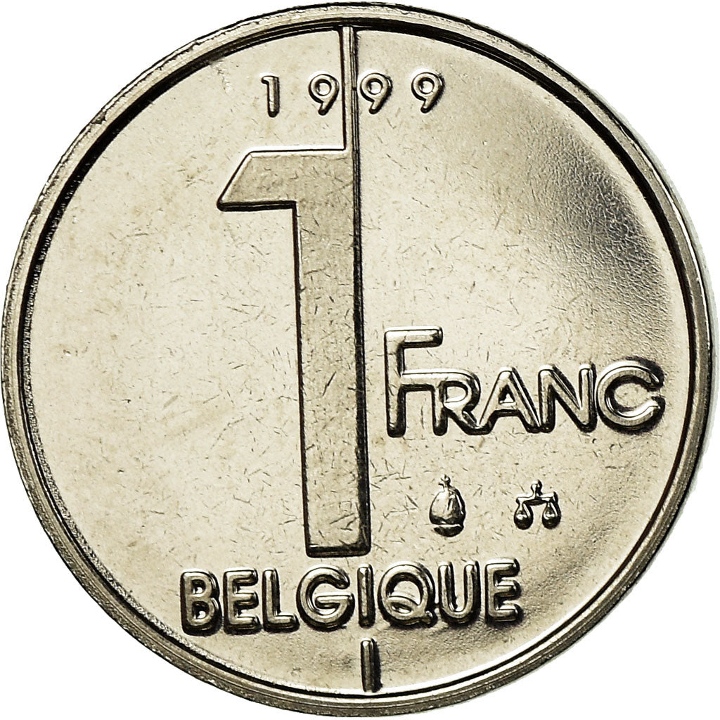 Moneta, Belgio, Albert II, Franc, 1999, Brussels, FDC, Ferro placcato nichel