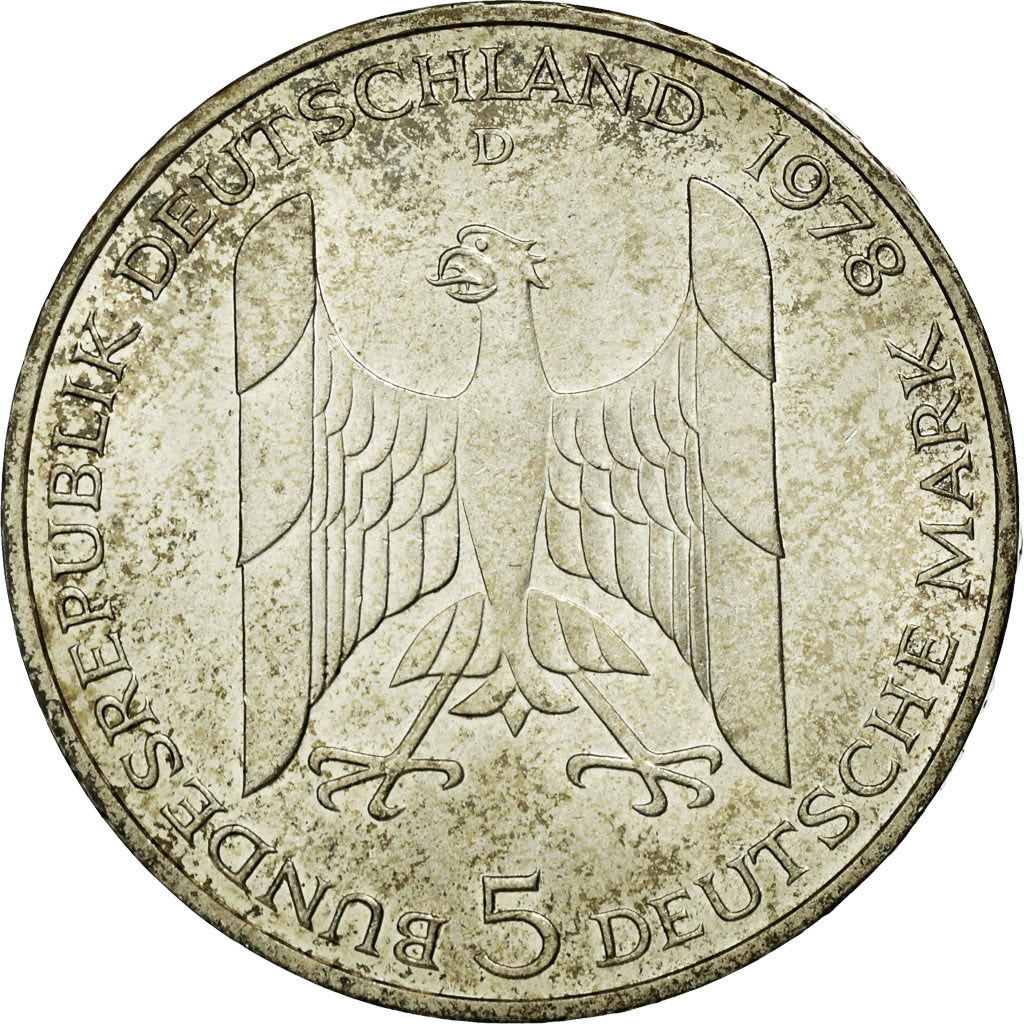 Coin, GERMANY - FEDERAL REPUBLIC, 5 Mark, 1978, Munich, Germany, AU(55-58)