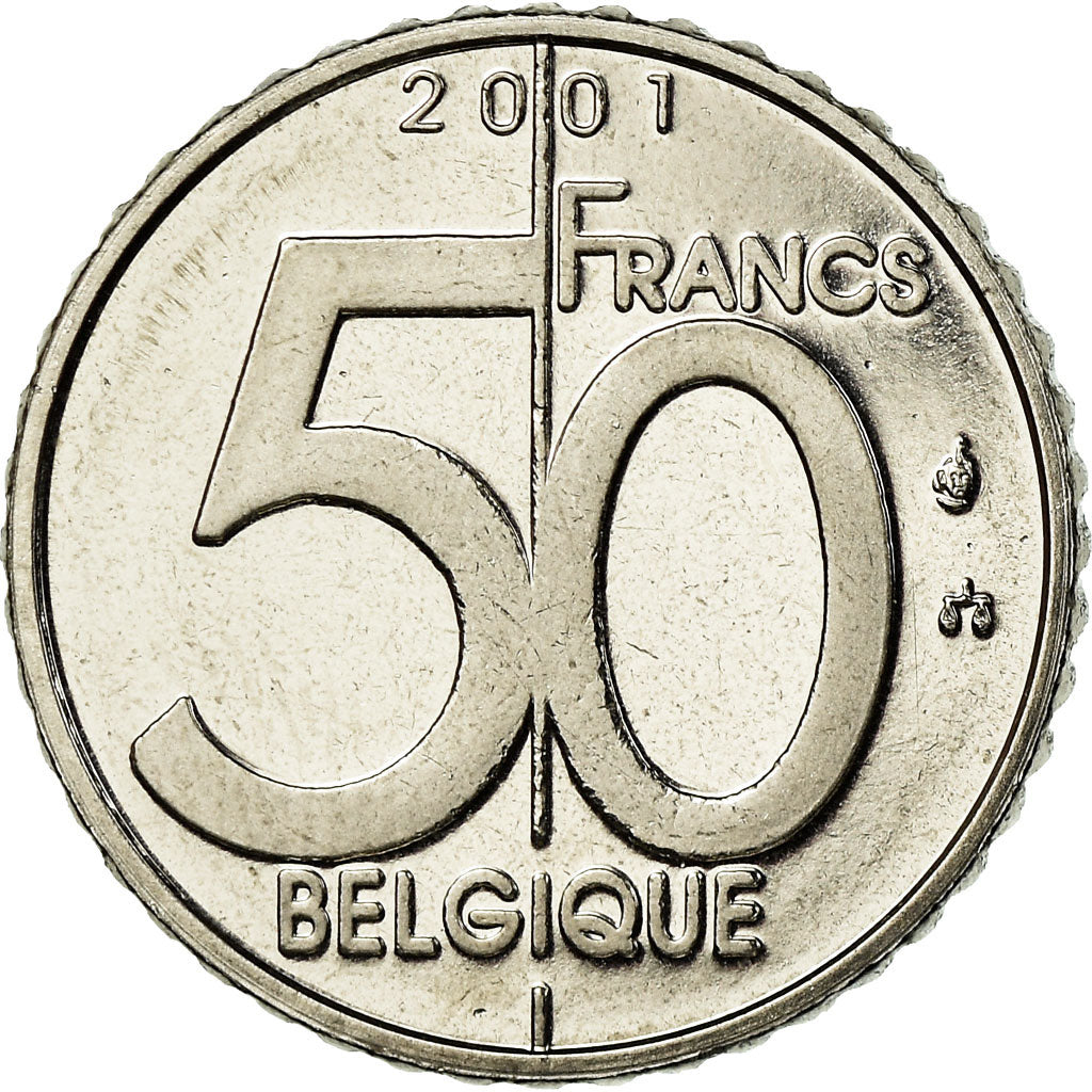 Münze, Belgien, Albert II, 50 Francs, 50 Frank, 2001, Brussels, STGL, Nickel