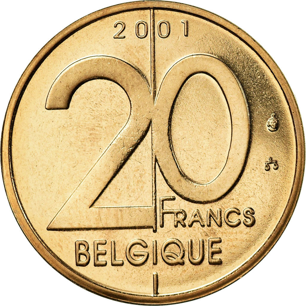 Moneta, Belgio, Albert II, 20 Francs, 20 Frank, 2001, Brussels, FDC