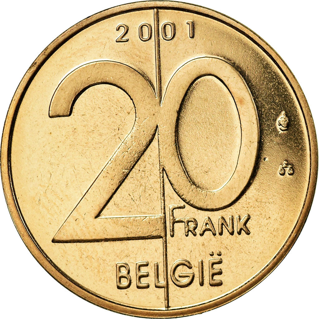 Moneta, Belgio, Albert II, 20 Francs, 20 Frank, 2001, Brussels, FDC