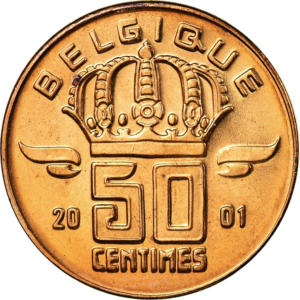 Moneta, Belgio, Baudouin I, 50 Centimes, 2001, FDC, Bronzo, KM:148.1