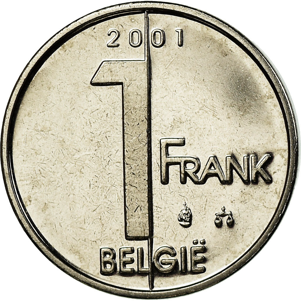 Moneta, Belgio, Albert II, Franc, 2001, FDC, Ferro placcato nichel, KM:188