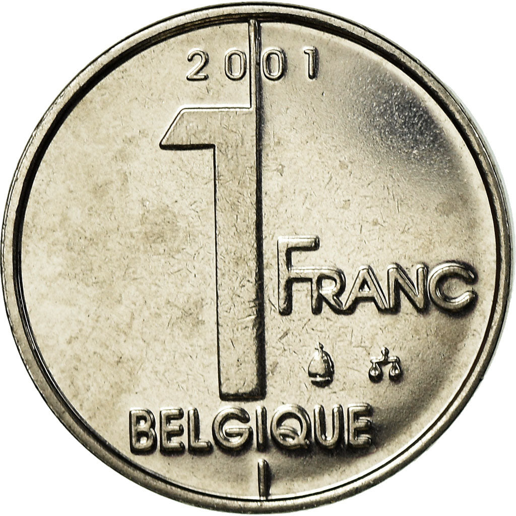 Moneta, Belgio, Albert II, Franc, 2001, Brussels, FDC, Ferro placcato nichel