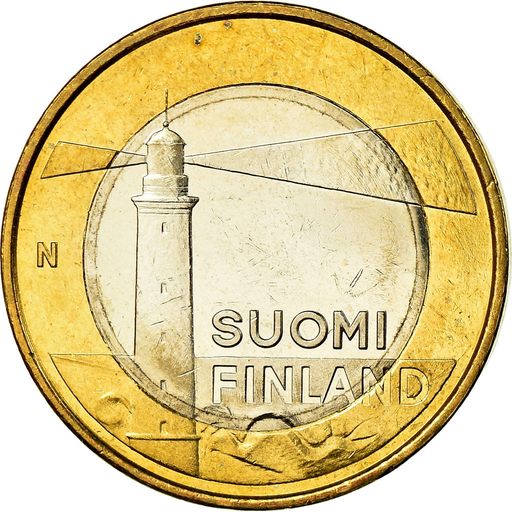 Finland, 5 Euro, Le phare de Sälskär, 2013, ZF+, Bi-Metallic, KM:200